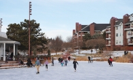 The ice skating rink at Centennial Lakes Park in Edina