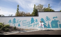 A mural painted on the side of the Caribou Coffee on Vernon Avenue in Edina