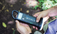 The XTorch, a solar-powered flashlight and cell phone charger. 