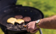 Man grilling hamburgers