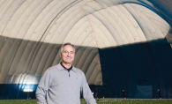 Mike Grube, PGA professional and adaptive golf league volunteer, at the Braemar Golf Dome.