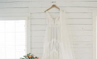 wedding dress on hanger