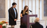 Francesca Lichtenberger speaking at Connecting with Kids award breakfast.