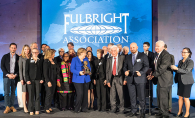 The Fulbright Association awards the Fulbright Prize for International Understanding to German Chancellor Angela Merkel in Berlin.