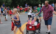 A family at Edina's Fourth of July Parade