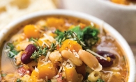 Butternut squash minestrone soup made in an Instant Pot.