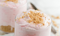 Strawberry Cheesecake Mousse Cups for Valentine's Day dessert