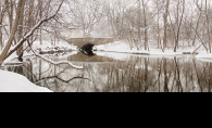 A snowy shot of the Wooddale Avenue bridge in Edina.