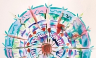 An example of a healing circle painted in watercolors.