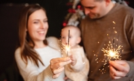 sparklers with family