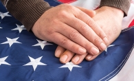 hands on USA flag