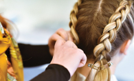 A girl with braided hair