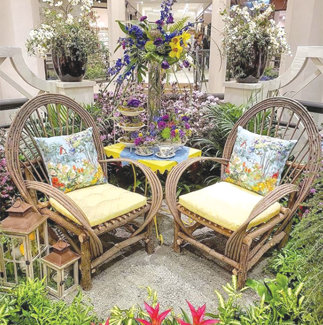 Patio furniture on display at the Galleria Garden Party