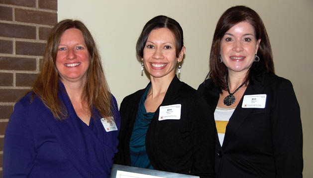 Melissa Steen, Gina Halvorson (honoree) and Deb Hanson