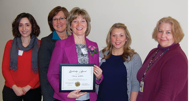 Alissa LeRoux Smith, Diane Johnson, Nancy Schaber (honoree), Ashley McArdle and Katie Dahill 