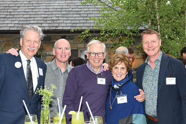  Jim Hovland, Scott Brener, Dick Crockett, Susie Crockett and Steffen Hovard at the Mill City Summer Opera reception.