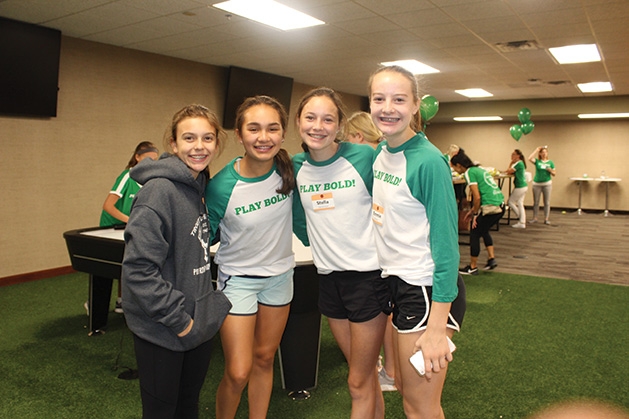A group of girls at the Girls' Sports Summit.