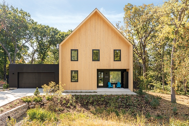 Front exterior of a Scandinavian style home in Minnesota