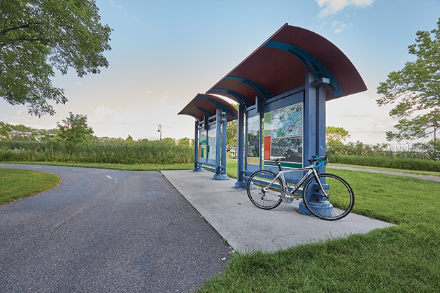 Bikes on a Twin Cities bike trail.