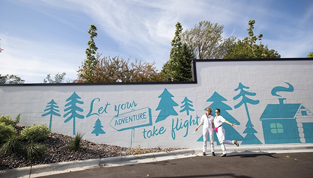 Caribou Coffee mural A mural painted on the side of the Caribou Coffee on Vernon Avenue in Edina