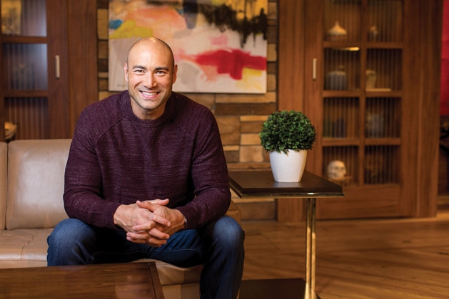 Ben Leber on the set of Twin Cities Live.