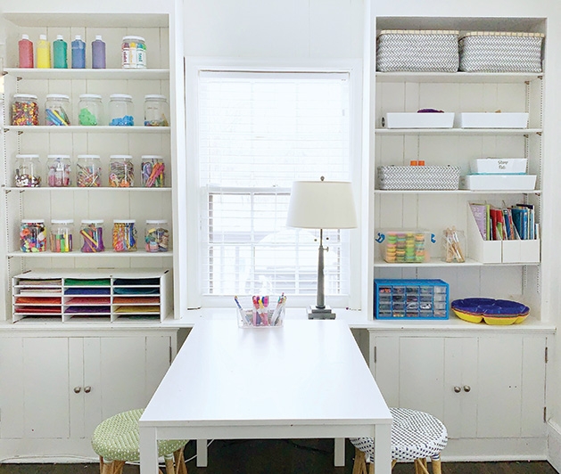 An organized craft room.