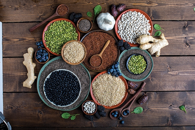 Bowls of super foods Bowls of super foods that can help boost your immune system.