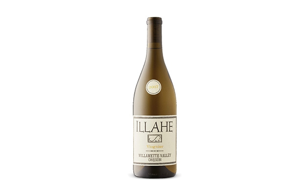 A bottle of viognier wine by Illahe Vineyards.