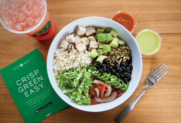 A bowl of healthy food from Crisp & Green.
