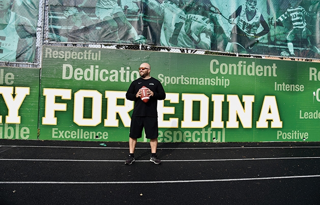 Edina High School head football coach Jason Potts