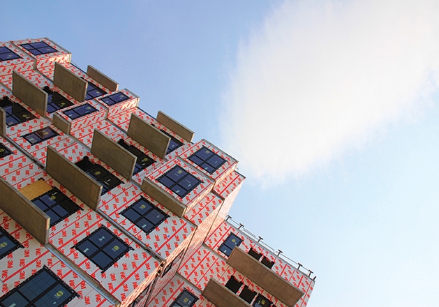 A building under construction at 50th and France juts into the sky in this Images of Edina submission.