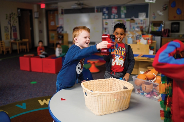 Boys playing at Edina’s Early Learning Center.