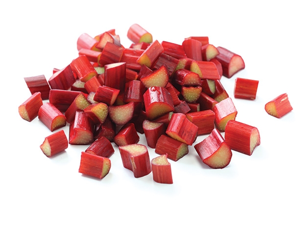 Chopped up rhubarb