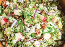 Apple blue cheese Brussels sprout salad