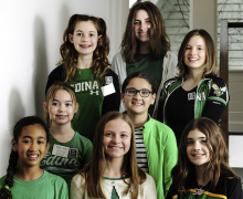 A group of female athletes from Edina poses at the Bold New Idea contest.