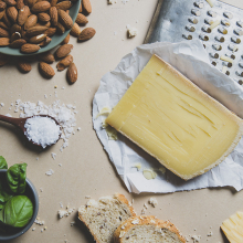 Garnishes, cheese, nuts, sea salt