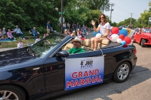 Mark Sifferlin in a car at the 2021 Edina Fourth of July Parade