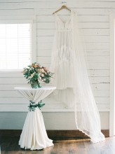 wedding dress on hanger