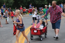 A family at Edina's Fourth of July Parade