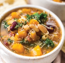 Butternut squash minestrone soup made in an Instant Pot.