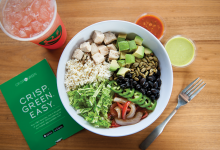A bowl of healthy food from Crisp & Green.