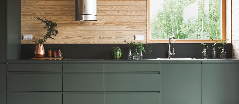 Puustelli USA green cabinetry.