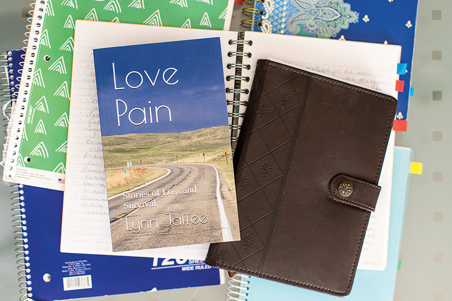 'Love Pain' book along with Lynn Jaffee's journals.