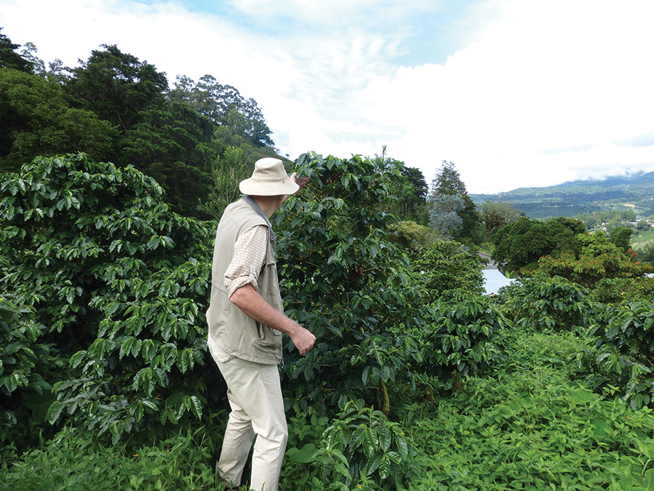 Brehm visiting a coffee farm in Central America.