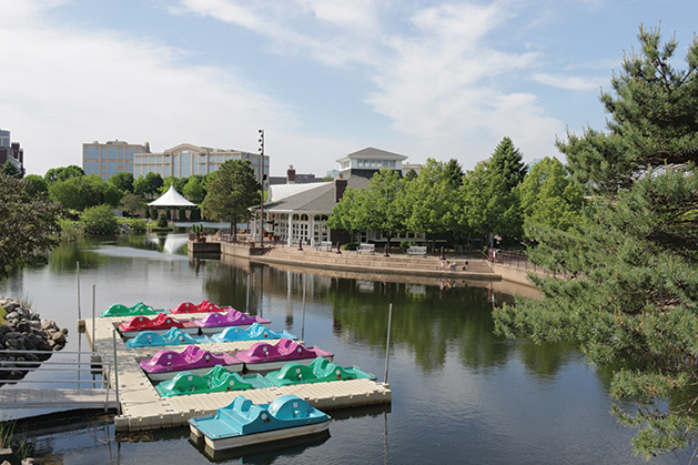 Pedal boats at Centennial Lakes Park